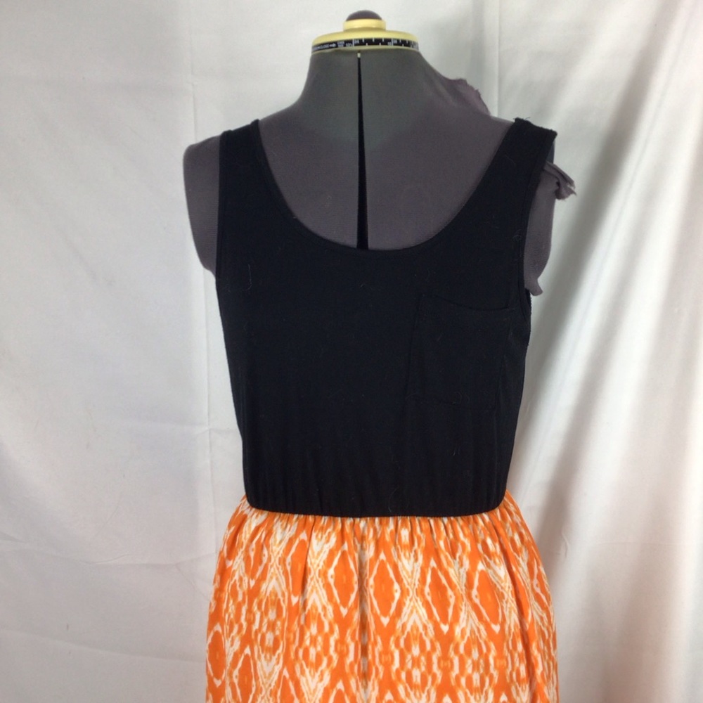 Adorable black and orange maxi dress